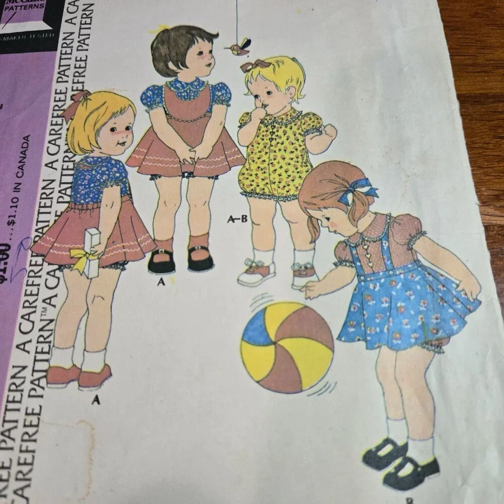 McCall's 4302 Toddlers Romper and jumper sewing pattern Size 2 Uncut 1974